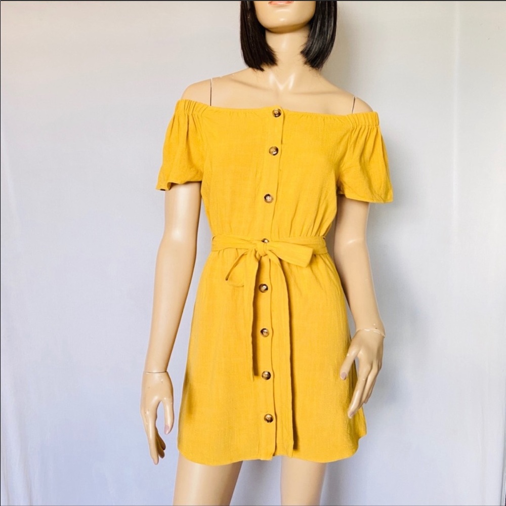 NWT Lynn Ryan mustard dress - Picture 3 of 6